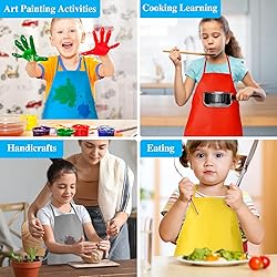 BOUBONI Kids Painting Aprons 12 Pieces 12 Colors