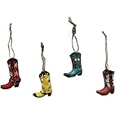 Cowboy Boot Hanging Ornaments 2.4" - 4 P.C. Multi-Color