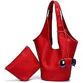 Herald Slouchy Hobo Bags for Women 2PCS Vegan Leather Large Capacity Shoulder Purses Tote Handbags