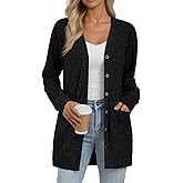 AUTOMET Women Long Cardigan Sweater Fall Lightweight Outfit Chunky 2026 Button Up Clothes with Pocket Coat Trendy Fashion