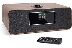 LEMEGA MS3 Stereo Smart Music System with Internet Radio, FM Digital Radio,Clock Radio,Spotify Connect,Bluetooth Speaker,WiFi Speaker,Headphone-Out,Alarms,Presets,Remote and App Control–Walnut