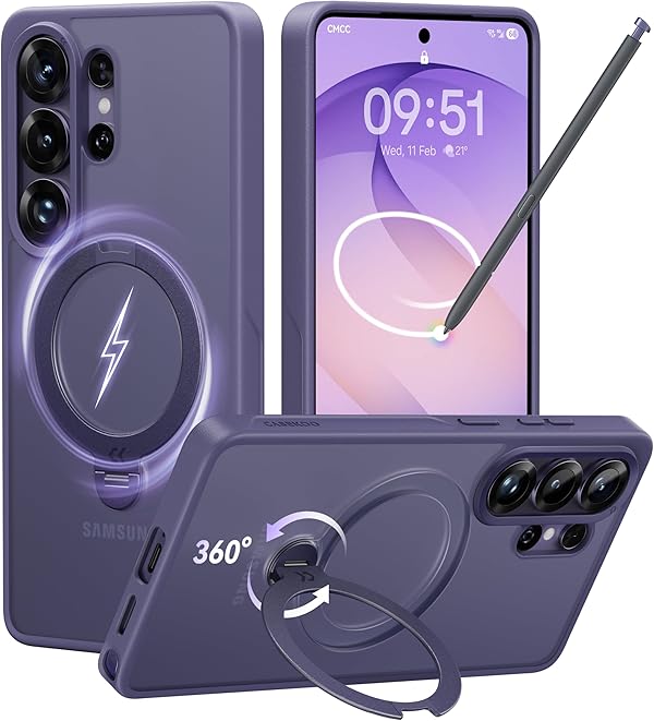 CASEKOO Offizielles Violett für Samsung Galaxy S26 Ultra Hülle mit 360° Drehbarer Magnet Ständer [Militärschutz] [Kompatibel mit MagSafe] Schutzhülle Lila Handyhülle Samsung S26 Ultra 6,9 Zoll