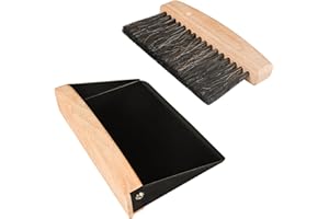 NOKIILS Small Dust Pan and Brush Set, Mini Hand Broom and Dustpan Set, Wooden Crumb Sweeper for Home Desktop, Sofa, Pet Care Household (Black)