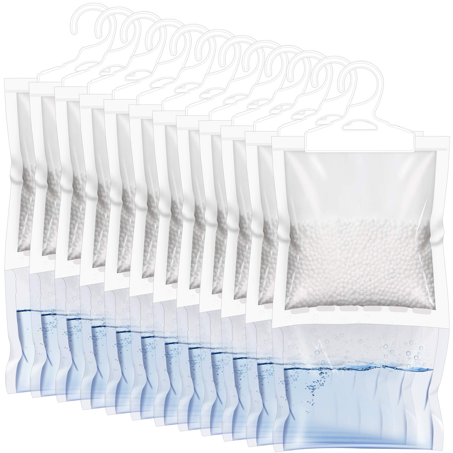 Photo 1 of ZSZMFH 12 Pack Moisture Absorber Hanging Bags, Fragrance Free Humidity Packs, Hanging Closet Dehumidifier Bags-220g/pack