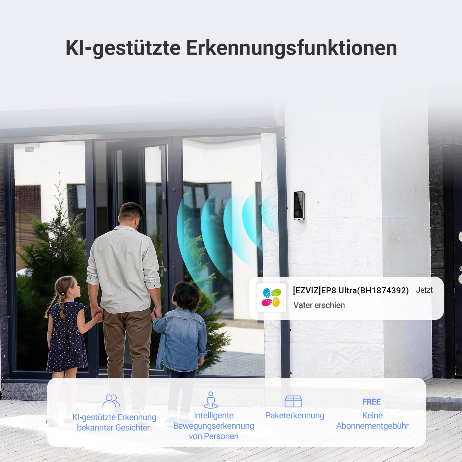 EZVIZ EP8 Ultra WLAN Video Türklingel Kabellos mit Dual-Kamera 6MP+2MP 6