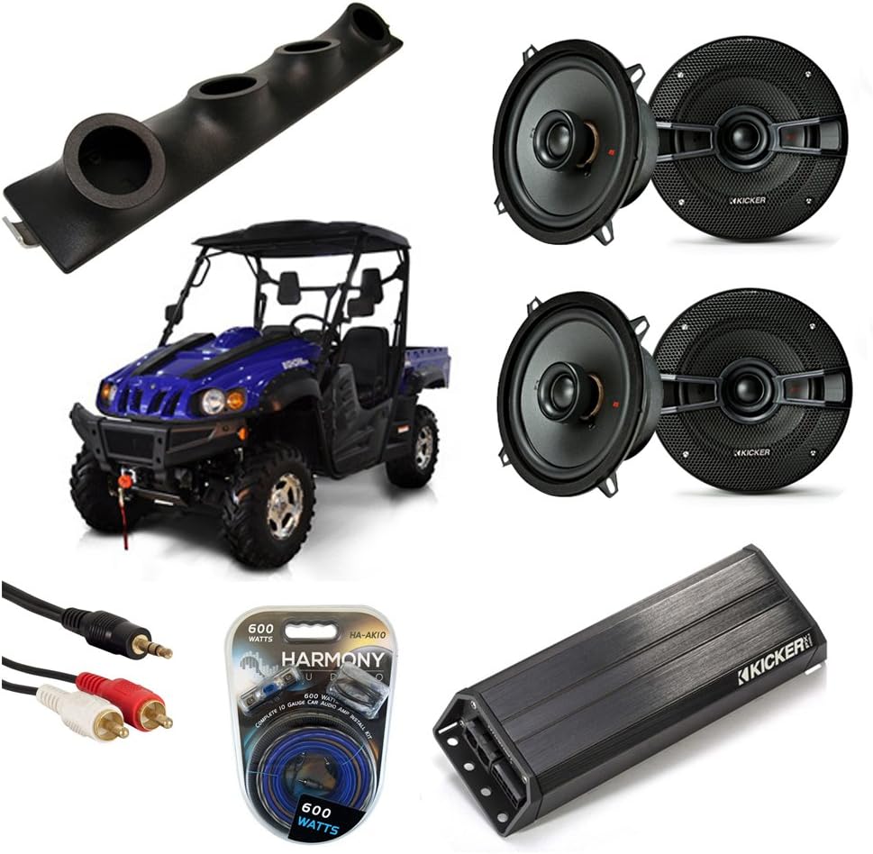 Compatible with Bennche Bighorn Kicker KS525 & PXA300.4 4CH Control Amp Quad 5 1/4" Speaker Pod