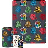 Harry Potter Throw Blanket Set - Bundle with Hogwarts House Throw for Kids and Teens Plus Stickers, and More | Harry Potter Blanket Size 46" x 60"