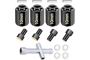 HobbyPark Brass Hex Extension for TRX4M Upgrades Parts Extended Wheel Hex Hubs Extenders Offset Spacers 1/18 RC Crawler Replacement (10mm)