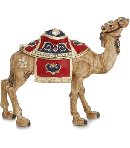 Amazon.com: Furuida A Family of Three Gold Camels Enameled Jewelry