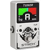STRICH Tuner Pedal, Silver, Compact with Large Color Screen - Precision Chromatic Drop Tuning, 430-450Hz A4, True Bypass for Electric Guitar &amp; Bass