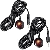 IR Receiver Infrared Remote Control Extender Cable with 3.5mm Plug Jack 2PC | Universal for 38-56KHz Spectrum Motorola Arris Xfinity Comcast Verizon FiOS STB/Repeater/DVD/DVR/PVR/TV Receiver (5FT Each)