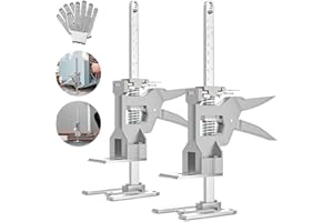 JEFUZH Labor Saving Arm Jack 2 Pack, 12 Inch All-Metal Hand Lifting Jack Tool, 440LBS Capacity Precise Control Slow/Fast Descent Furniture Jacks Lifter for Lifting Door Furniture, Wall Tile Positioning
