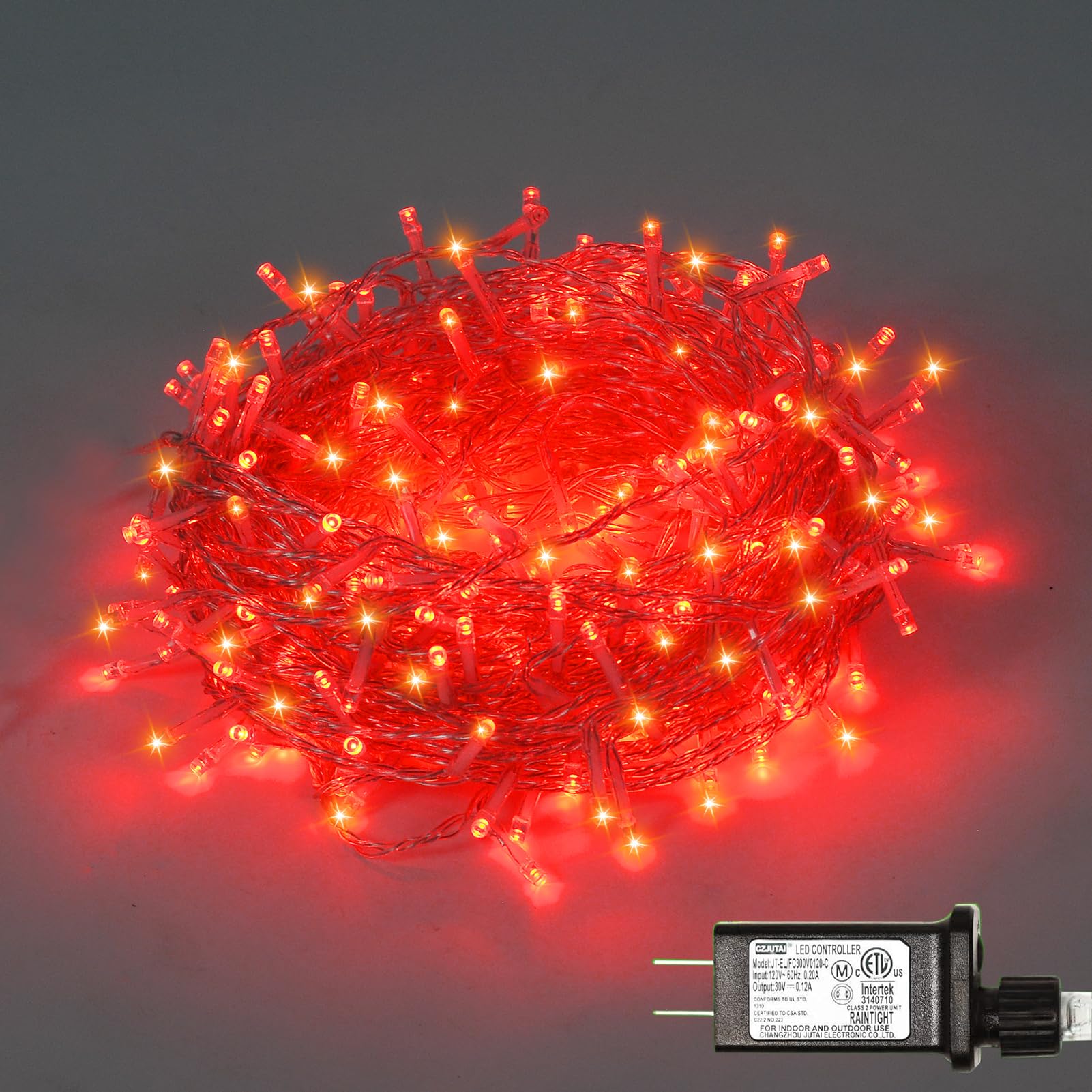 Photo 1 of ILLUMINEW 300 Led Red String Lights Outdoor Waterproof Christmas Decorations, 108 Ft Fairy Lights for Bedroom, 8 Modes Plug in Christmas Lights for Outside Room Decor