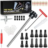 Lettry 38Pcs Tire Valve Stem Core Tool Kit for Car Truck ATV Lawn Mower | TR412/TR413/TR414 valves, multi-way service tools, tough metal construction, portable kit, fast repair of leaky tire valves