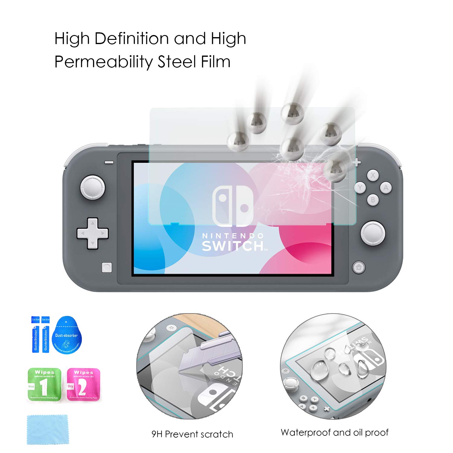 YCCSKY Carrying Case for Nintendo Switch Lite, [Portable Version] Ultra-Thin Travel Carry Case with 10 Card Slot and 1 Screen Protector Included (Turquoise Blue)