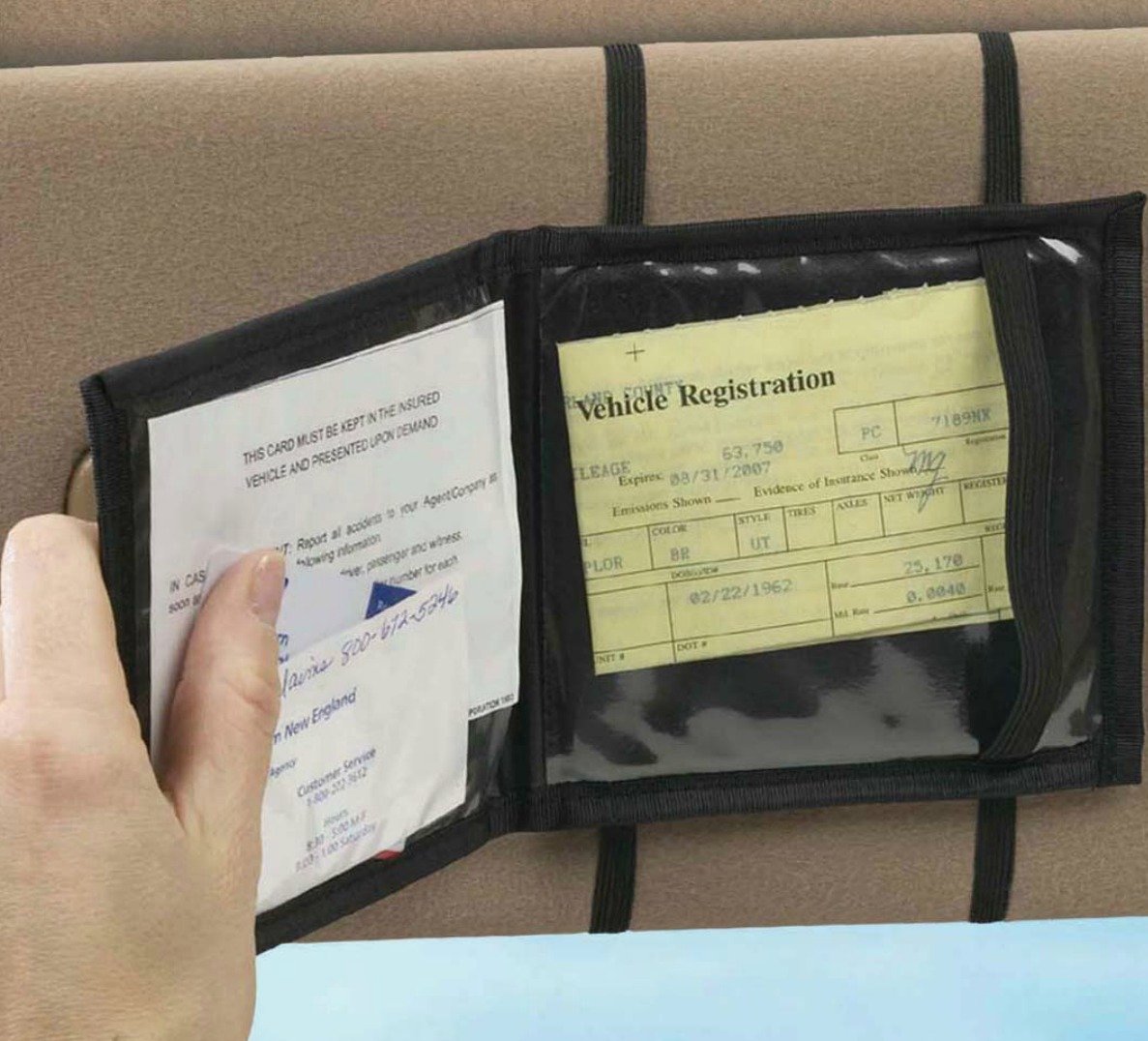 Car Visor Registration Wallet Vehicle Document Holder Insurance Card