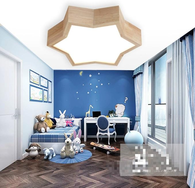 Japanische Massivholz-Stern-Decken-Lampe für Kinder Schlafzimmer