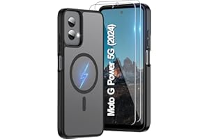 for Motorola Moto G Power 2024 Case Magnetic,Translucent Matte Compatible with Magsafe [Military-Grade Protection] with Scree