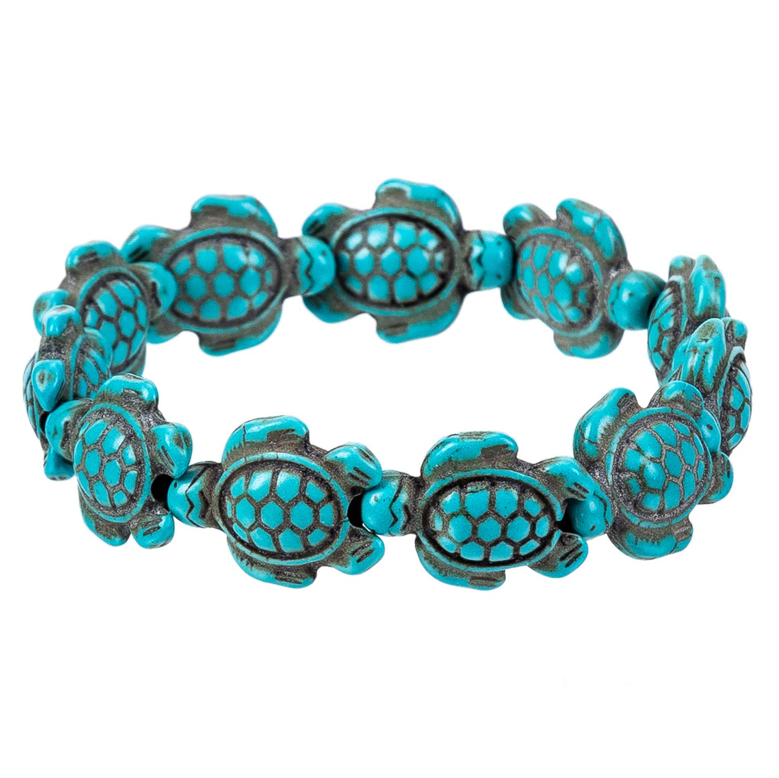 Turtle Beads Chain Bracelet for Women Men Handmade Natural Stone Elastic Stretch Bracelet Friendship Couple Bracelets