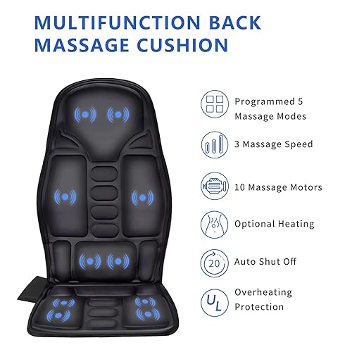 Sotion Seat Massager, Vibrating Back Massager for Chair Massage Cushion, 10  Vibrations to Relieve Stress and Fatigue for Back, Shoulder and Thighs in  Saudi Arabia