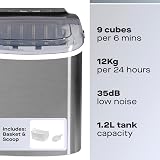 Daewoo 12kg Ice Maker Portable with Handle Two Size Options Self-Cleaning view 2