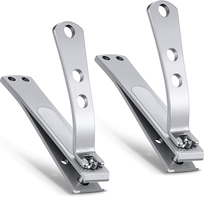 2 Pieces Straight Edge Toenail Clippers, Nail Clipper Set, Strong