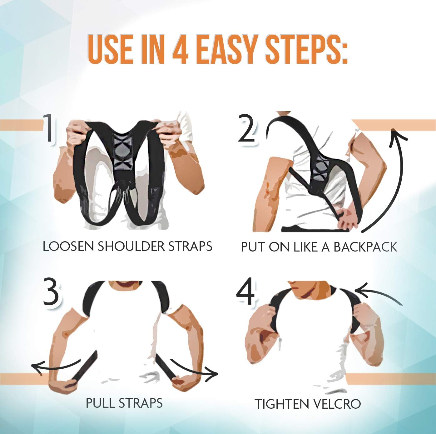 Comfortable to Wear Back Brace Posture Corrector for Women & Man L Easy