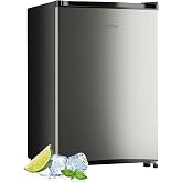Upstreman 3.0 Cu.ft Mini Upright Freezer for Home, Dorm (Silver) | With Reversible Door, Fast Cooling, 5 Adjustable Thermostat, Stand Up Freezers with Ice Trays Defrosting Tools