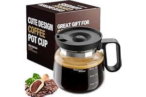 Bohodiy Coffee Pot Mug with Lid,16 Oz Glass Mini Coffee Cup | Spill Proof Heatproof Large Capacity Clear Travel Mug & Novelty