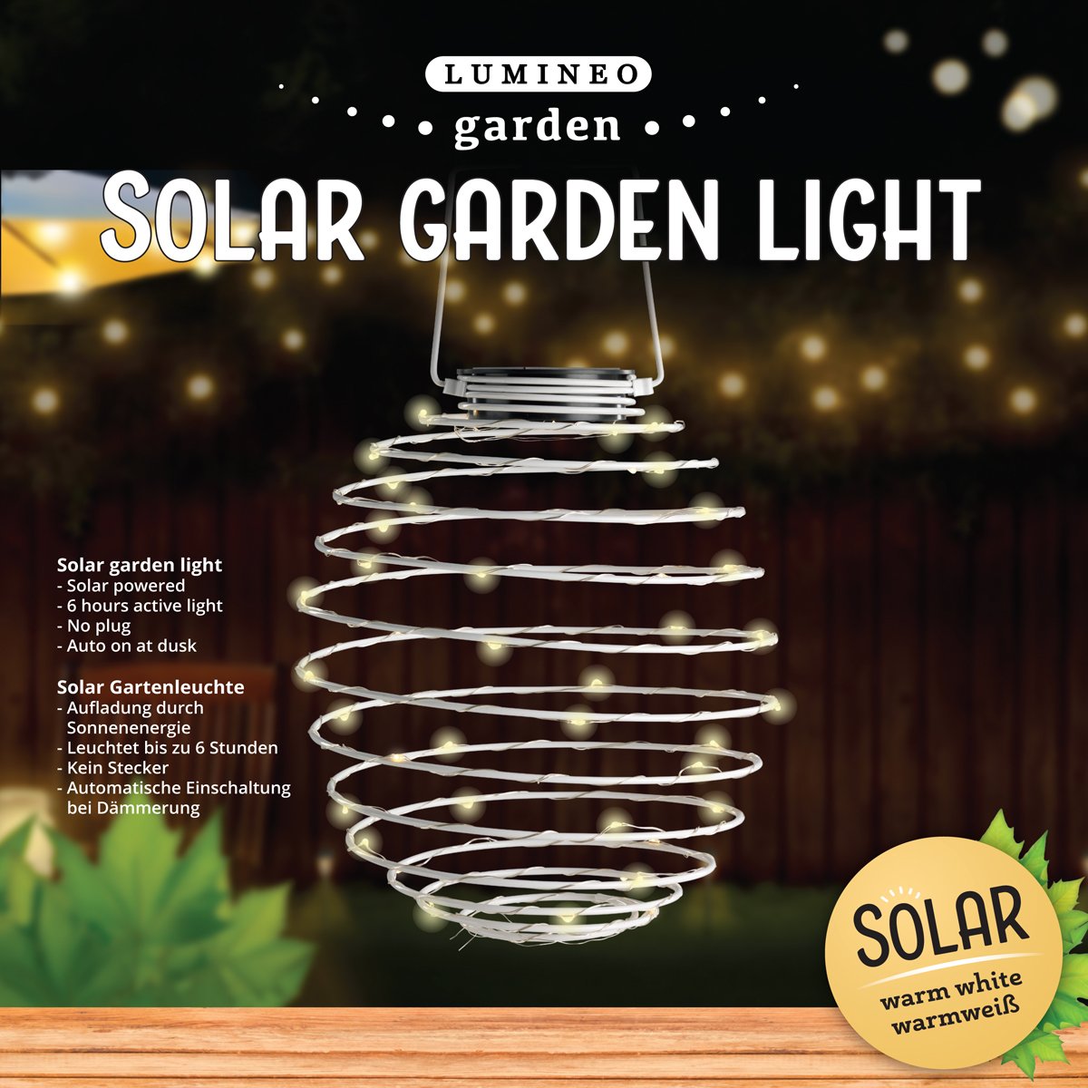 Lumineo Solar Lantern Led 22cm 45l Garden And Gardening Amazon Co