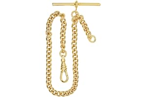 I LUV LTD Single Albert Chain for Pocket Watch - Finished in Rolled Gold - Gift Gents