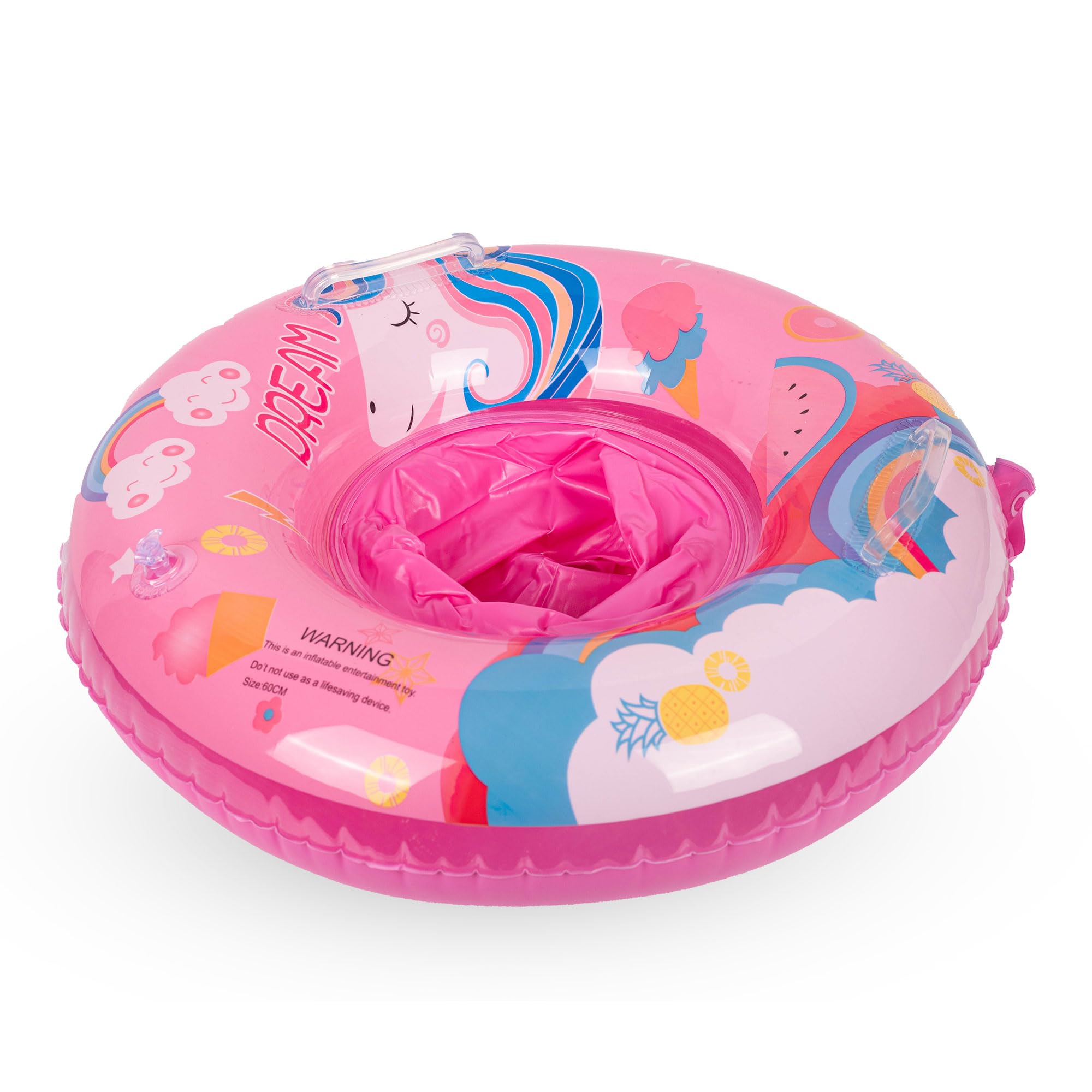Inflatable Baby Swimming Float, Baby Pool Float for 6-36 Months Baby Girl with Seat, Inflatable Baby Float Swimming Ring for Infant Toddler Kids 1-3 Years (Unicorn)