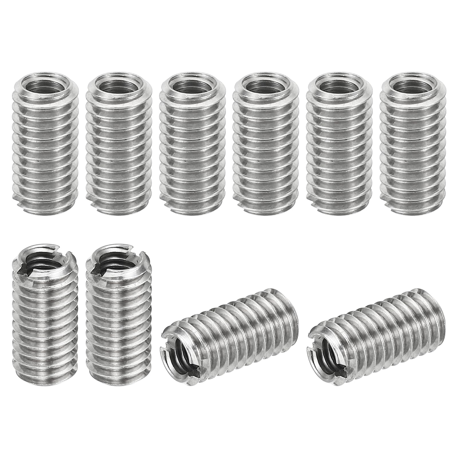 PATIKIL Thread Adapters Sleeve Reducing Nut, 10 Pcs M6*1 Male to M4*0.7 Female Repairing Insert Nut Screw Reducer Conversion Stainless Steel Fastener 12mm