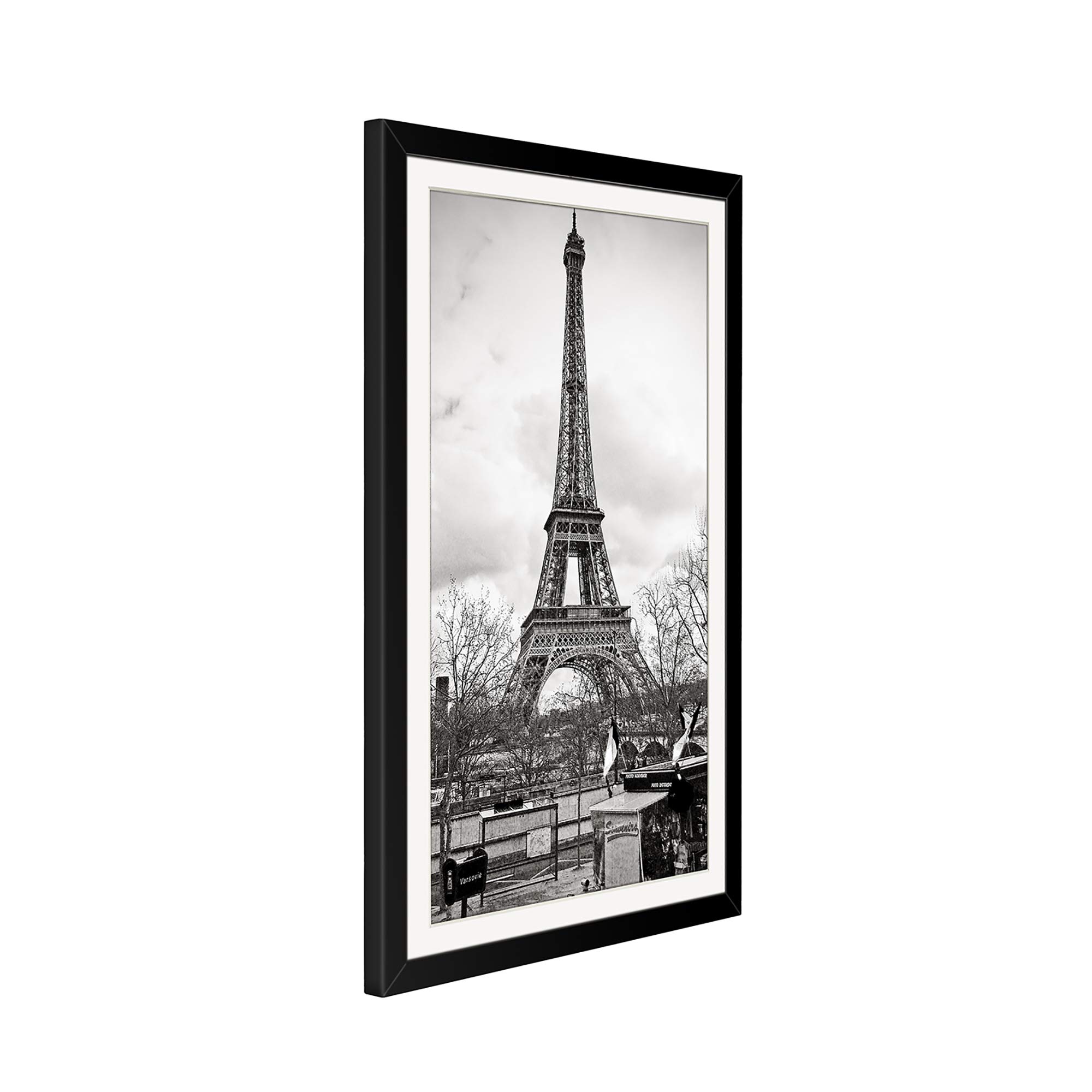 upsimples 11x17 Picture Frame Set of 4 Display Pictures 9x15 with Mat or 11x17 Without Mat,Wall Gallery Photo Frames,Black