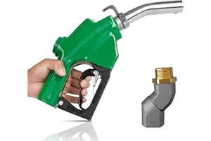 BREARO 1" NPT Automatic Fuel Nozzle with Swivel Joint, Auto Shut-Off Gas Pump Nozzle Max Flow Rate 30GPM, 3-speed Padlock 19/16 Inches (OD=30mm) Spout for Gasoline, Diesel, Kerosene Biodiesel (Green)