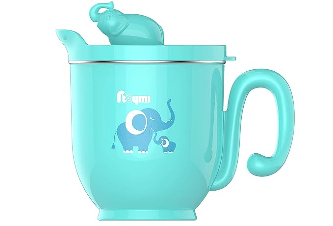 NOYMI Baby Feeding Trainer Cup, Portable Training Drinking Water Stainless Steel Vacuum Cup(Blue)
