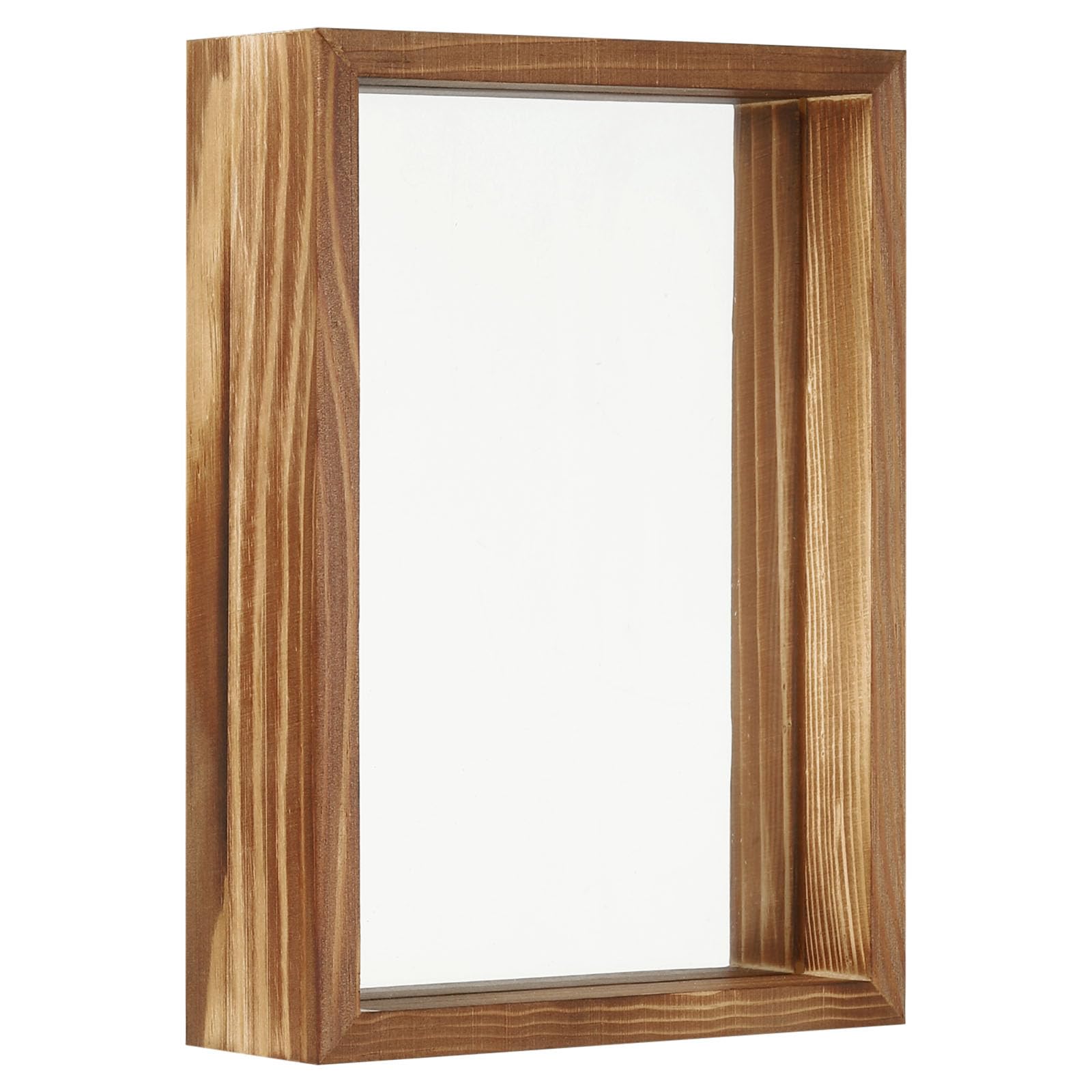 PATIKIL 4x6 Wood Picture Frames, Double Sided Acrylic Plant Specimens Frame for Pressed Flowers Leaf Display Desktop Table Decoration, Brown