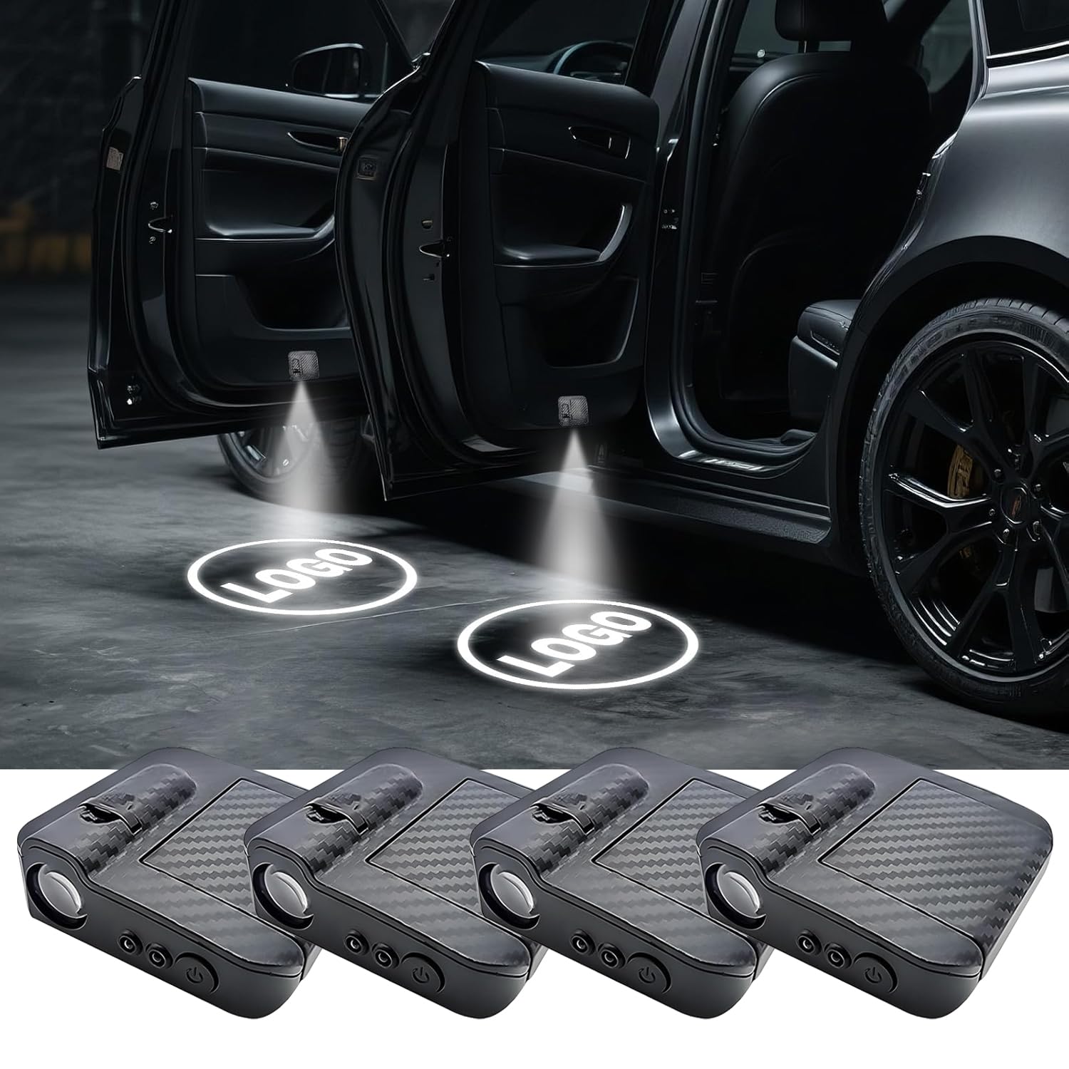 Photo 1 of 2PCS Custom Car Brand Car Door Lights, LED Projector Car Door Step Courtesy Welcome Lights, 3D LED Car Welcome Lights Lamp Fits for Most Brand (2pcs for Hon-da)