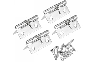 uxcell Spring Loaded Hinges, 1.5" 304 Stainless Steel Self Closing Hinge for Cabinet 4pcs