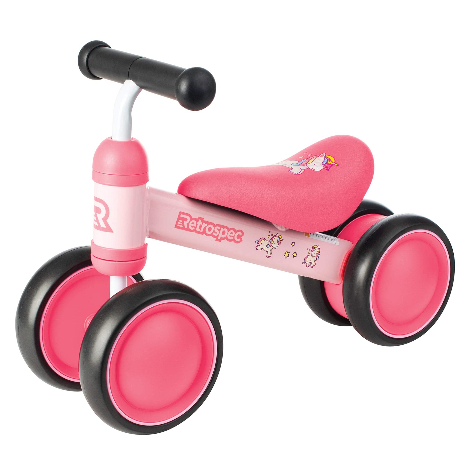 Retrospec Cricket Baby Walker Balance Bike with 4 Wheels for Ages 12-24 Months - Toddler Bicycle Toy for 1 Year Old’s - Ride On Toys for Boys & Girls