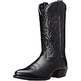femflame Cowboy Boots for Men Round Toe Distressed Work boots Embroidered Western Boots Traditional Country Boot