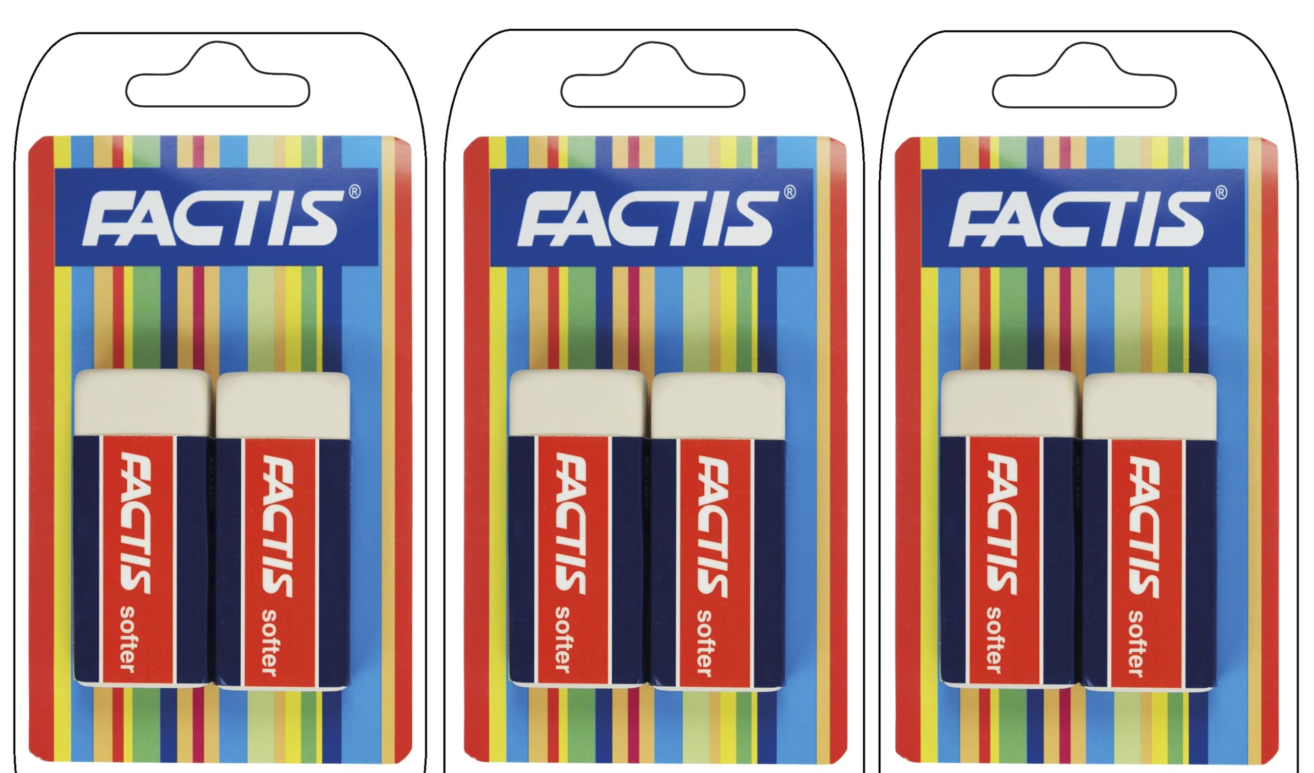 Blister Pack of 2 S20 Erasers with FACTIS® Cardboard Sash