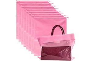 MEZEIC 8PCS Dust Bags for Handbags Jumbo Travel Shoe Bags Purses Organizers Storage Bags with Rope Clear Window Dustproof Drawstring Bag Storage Pouch for Men and Women - Pink, 23.6 x 19.7 in