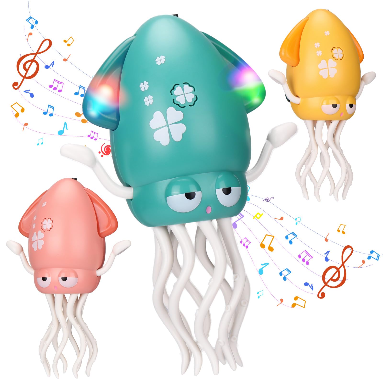 Photo 1 of Magic Electric Dancing Octopus Toy with Led Light and Music,Playful Automatic Evasion Crawling Dancing Octopus with Fishing Rod,Smart Tentacle Explorer Dancing Squid Toy Tummy Time Baby Toys,Green