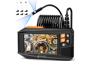 ENNOVOR Dual-Lens Endoscope Camera with Light, 4.3" HD 1920P Borescope Snake Inspection Camera, IP67 Waterproof 8 Adjustable LEDs 16.4ft Semi-Rigid Tool Kit for Automotive Plumbing DIY Cool Gadgets