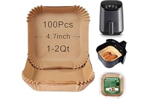 SIUDANGKA Small Air Fryer Liners Disposable 2 Qt for COSORI 2.1 Qt Air Fryer, 100PCS 4.7 Inch Mini Air Fryer Liners Parchment Paper Baking Sheet for COSORI 2.1 Qt Accessories