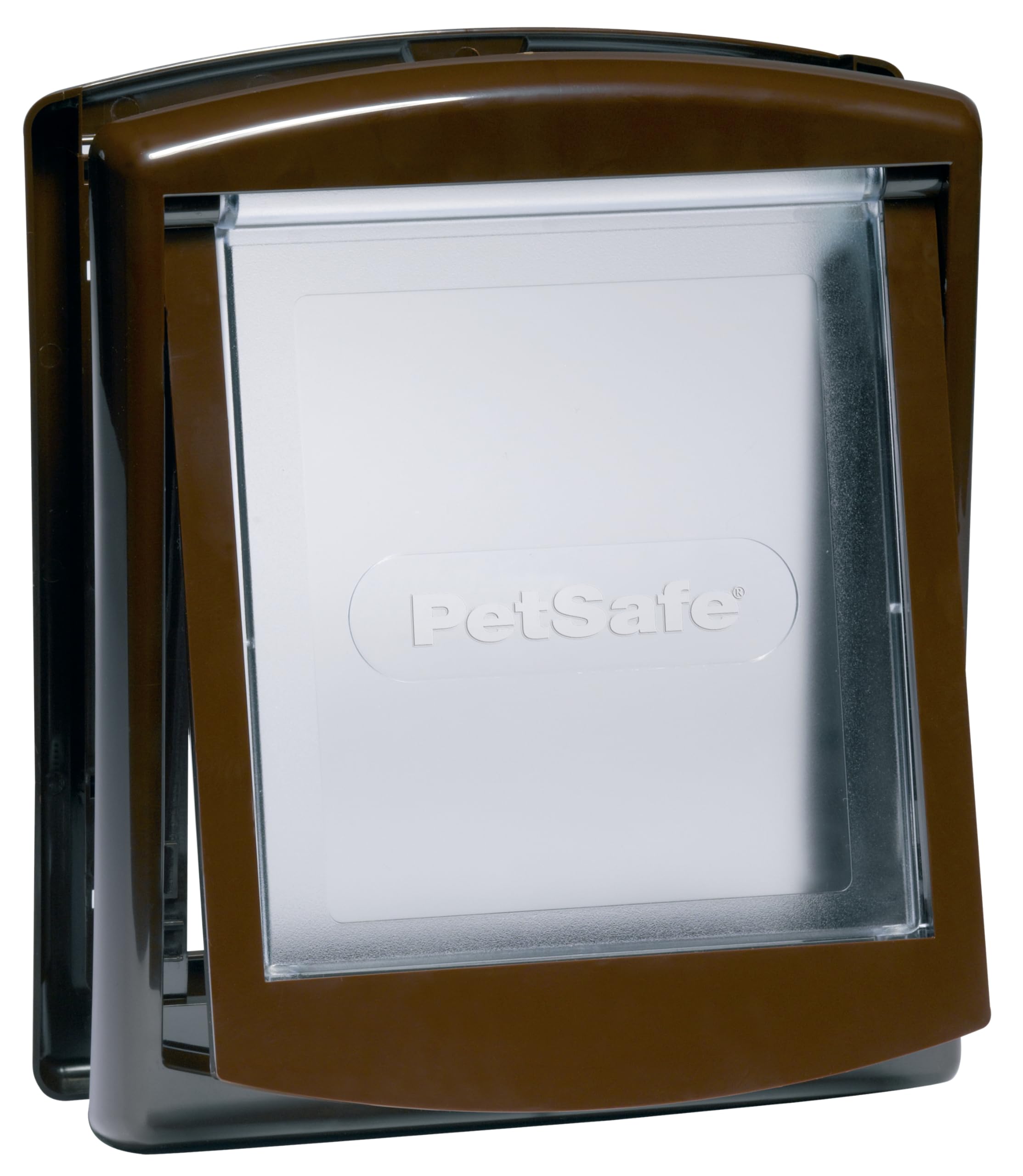 PetSafe Original 2 Way Pet Door - Manual Lock, Durable Frame, Multiple Colours - Small, Brown