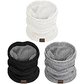 Chalier 3 Pack Neck Warmer for Women Cold Weather Knit Winter Scarf Thick Infinity Neck Gaiter for Men Women
