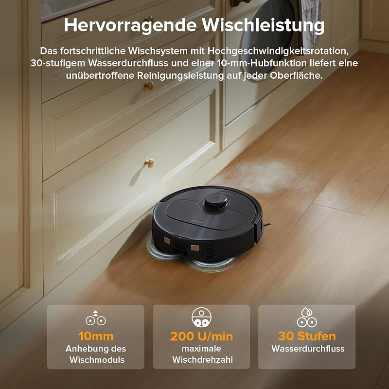 QV 35A Set Saugroboter mit Wischfunktion mit 8.000 Pa Saugkraft