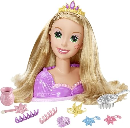 Amazon ディズニープリンセス 塔の上のラプンツェル おしゃれなヘアスタイルにアレンジ スタイリストごっこができるラプンツェルスタイリングヘッド 公式ライセンス 並行輸入品 おもちゃ雑貨 おもちゃ